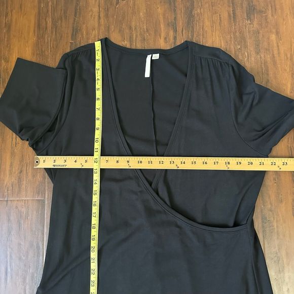 J. JILL PURE JILL Ballet Sleeves V-Neck Faux Wrap Dress in Black - Picture 8 of 10